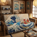 Kyogre Vs Groudon The Great Wave Japan Woven Throw Blanket