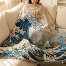 Pokemon The Great Wave Japan Woven Throw Blanket
