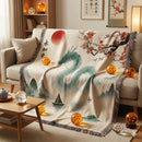 Shenron Dragon Ball In Japan Landscape Woven Throw Blanket