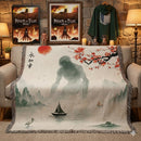 Founding Titan In Attack on Titan Japan Landscape Woven Throw Blanket