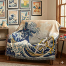 Arceus Vs Dialga Pokemon The Great Wave Japan Woven Throw Blanket