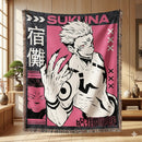 Sukuna Kaisen Japanese Typography Woven Throw Blanket