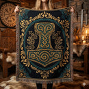 Thor Hammer Mjolnir Viking Woven Throw Blanket