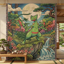 Treecko Grovyle Sceptile Pokemon Japan Style Woven Throw Blanket