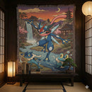 Froakie Frogadier Greninja Pokemon Woven Throw Blanket
