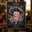 Retro Mew Pokemon Woven Throw Blanket