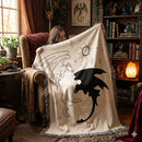 Yin Yang Toothless And Light Fury Sun Moon Woven Throw Blanket