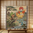 Chespin Fennekin Froakie Pokemon Japan Style Woven Throw Blanket