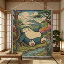 Snorlax Pokemon Japan Style Woven Throw Blanket