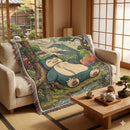 Snorlax Pokemon Japan Style Woven Throw Blanket