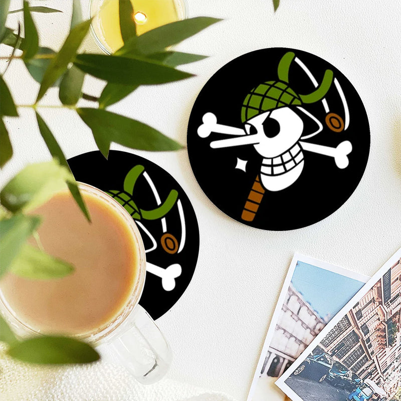 Usopp One Piece Icon Skull Ceramic Decor Coaster - Gift Idea