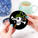 Usopp One Piece Icon Skull Ceramic Decor Coaster - Gift Idea