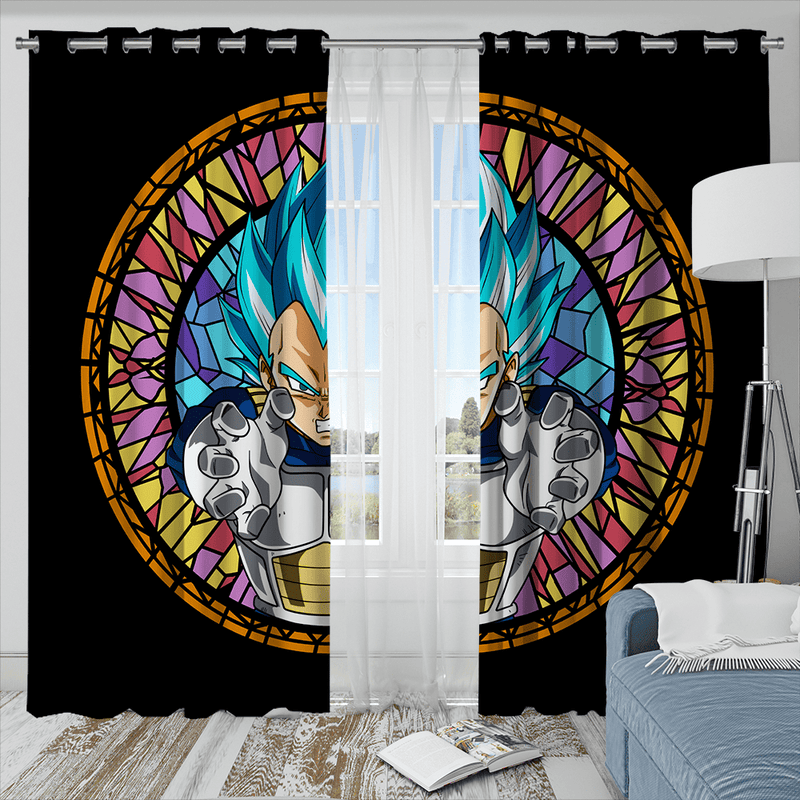 Vegata Blue Stained Glass Window Curtain