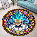 Vegata Blue Stained Glass Round Rug