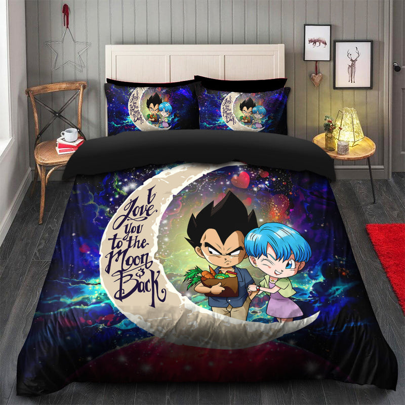 Vegeta And Bulma Dragon Ball Love You To The Moon Galaxy Bedding Set Duvet Cover And 2 Pillowcases Nearkii