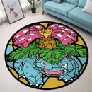 Venusaur Pokemon Stained Glass Round Rug