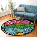 Venusaur Pokemon Stained Glass Round Rug