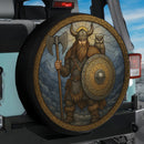 Viking Man Stained Glass Jeep Car Spare Tire Cover