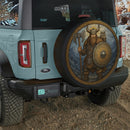 Viking Man Stained Glass Jeep Car Spare Tire Cover