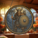 Viking Man Stained Glass Suncatcher