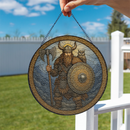 Viking Man Stained Glass Suncatcher