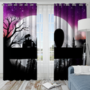 Wall E Moon Night Background Window Curtain