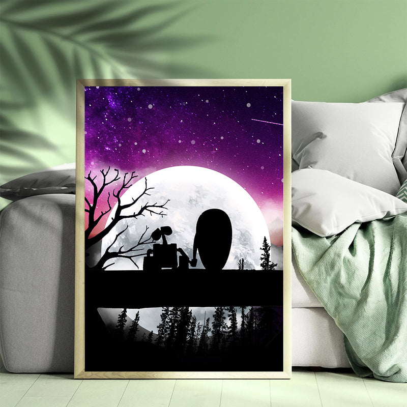 Wall E Moon Night Background - Living Room - Canvas Wall Art - Print - Wall Decor