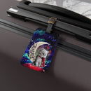 White Kitten Love You To The Moon Galaxy Luggage Tag