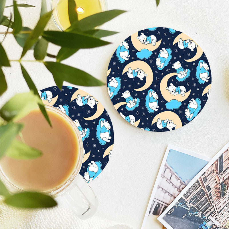 Winnie The Pood Moon Ceramic Decor Coaster - Gift Idea