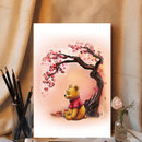 Winnie The Pooh Cherry Blossom- Living Room - Canvas Wall Art - Print - Wall Decor