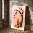 Winnie The Pooh Cherry Blossom- Living Room - Canvas Wall Art - Print - Wall Decor