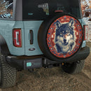 Boho Native American Wolf Art Jeep Car Spare Tire Cover