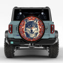 Boho Native American Wolf Art Jeep Car Spare Tire Cover