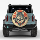 Boho Native American Wolf Jeep Car Spare Tire Cover