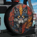 Mystic Metal Native Wolf & Feather Jeep Car Spare Tire Cover