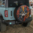 Mystic Metal Native Wolf & Feather Jeep Car Spare Tire Cover