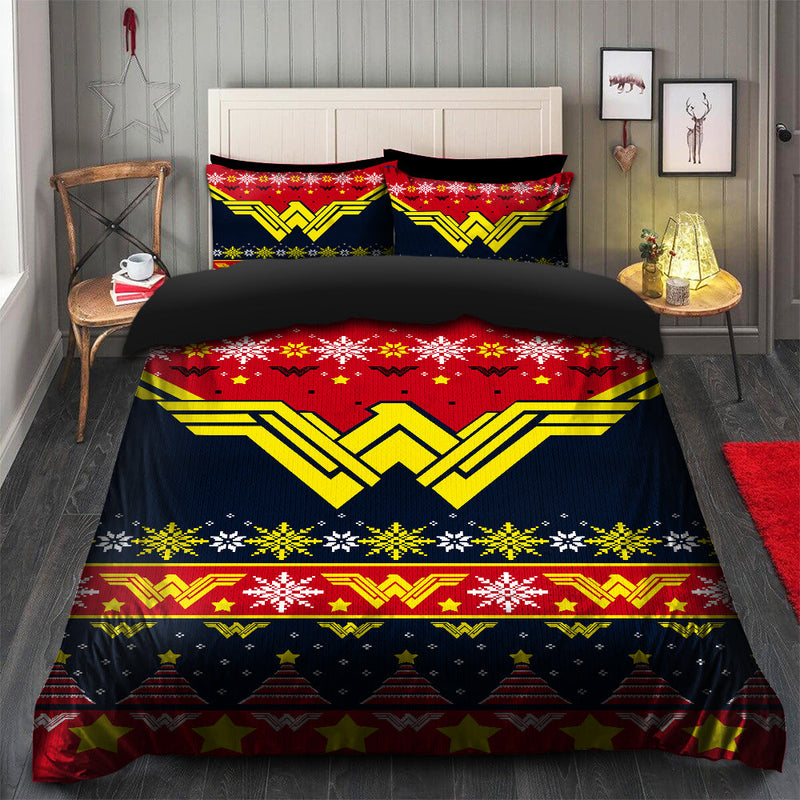 Wonder Woman 2 Christmas Bedding Set Duvet Cover And 2 Pillowcases Nearkii