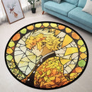 Zenitsu Demon Slayer Stained Glass Round Rug