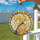 Zenitsu Demon Slayer Round Stained Glass Suncatcher