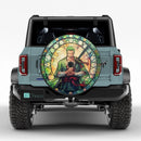 Zoro One Piece Stanied Glass Anime Jeep Car Spare Tire Cover
