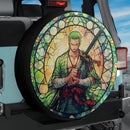 Zoro One Piece Stanied Glass Anime Jeep Car Spare Tire Cover