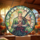 Zoro One Piece Round Stained Glass Suncatcher