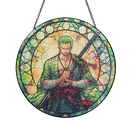 Zoro One Piece Round Stained Glass Suncatcher