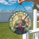 Zoro One Piece Round Stained Glass Suncatcher