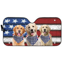 Golden Retriever USA Flag Custom Car Auto Sun Shades Windshield Accessories Decor Gift Nearkii