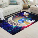 Cute Baby Stitch Sleep Love You To The Moon Galaxy Carpet Rug Home Room Decor Nearkii