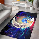 Cute Baby Stitch Sleep Love You To The Moon Galaxy Carpet Rug Home Room Decor Nearkii