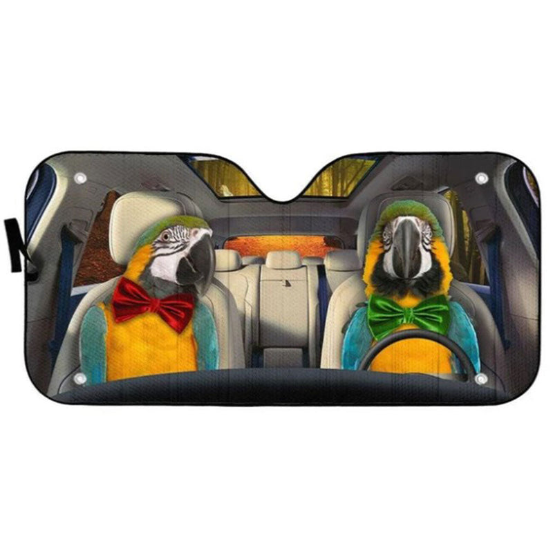 Blue Gold Macaw Parrot Car Auto Sun Shades Windshield Accessories Decor Gift Nearkii