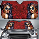 Calavera Girl Red Car Auto Sun Shades Windshield Accessories Decor Gift Nearkii
