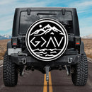 Mountain God is Greater Than The Highs And Lows Car Spare Tire Cover Gift For Campers Nearkii